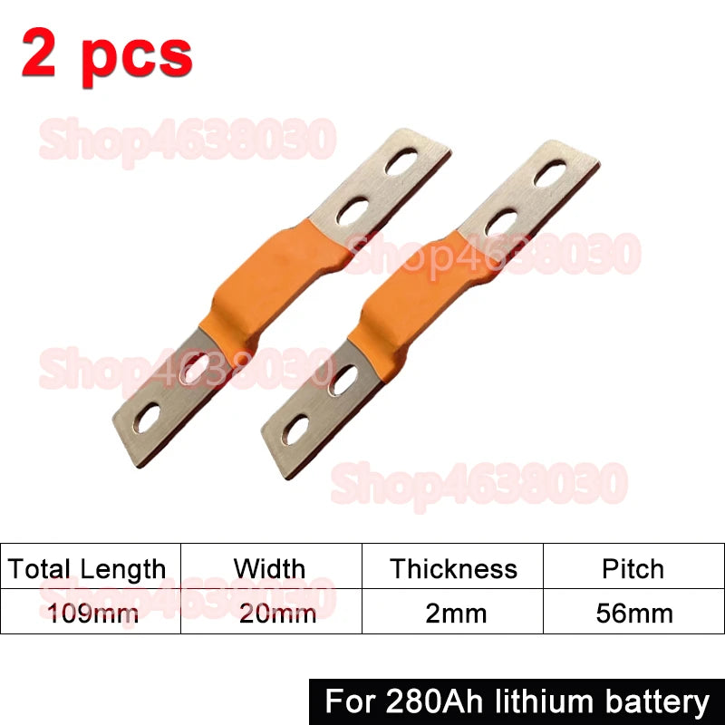230Ah 280Ah 300Ah 12V Busbar Lifepo4 Battery Flexible Copper Connector 56mm 74mm for Lifepo4 Battery Use 1/2/3/4/8pcs