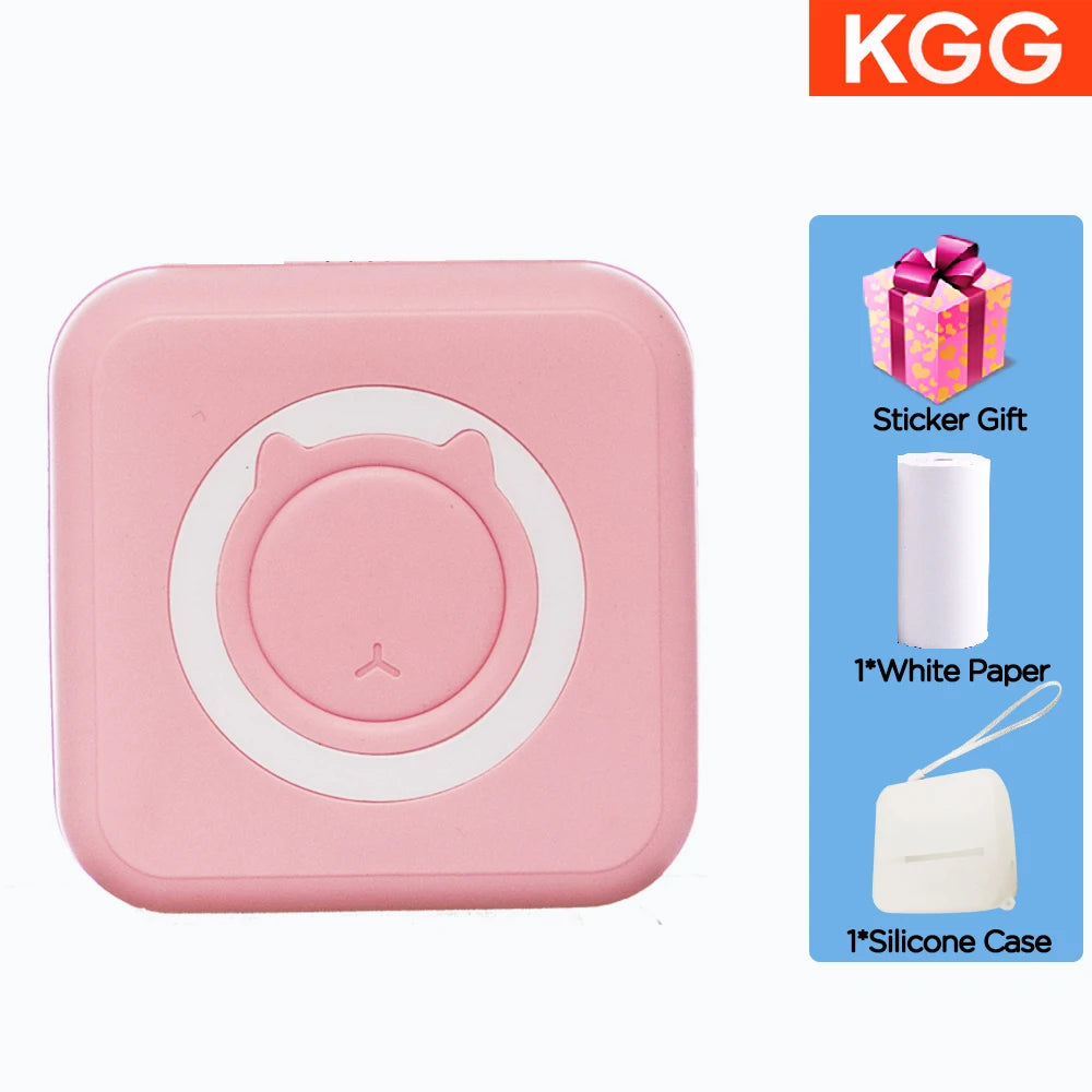 Mini Printer Portable Wireless Bluetooth Sticker Label Photo Memo Thermal Print Study Learn Printer Children Boys Girls Gifts