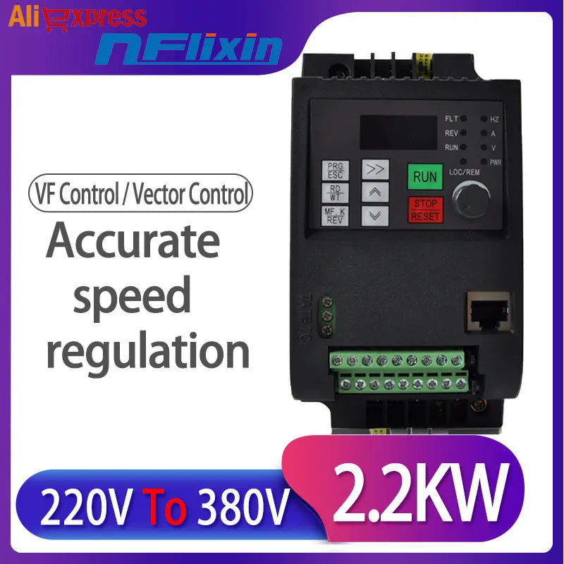 2.2kw/4kw /5.5kw/7.5kw/11kw 220v single phase input 380v 3 phase output AC Frequency Inverter AC drives /frequency converter Nf by MVEnergo
