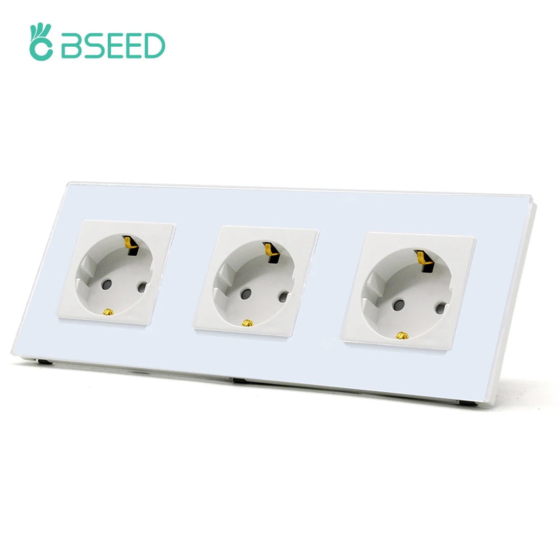BSEED 1/2/3Gang Touch Light Switch 1Way Simple Sensor Switch Type-c USB Sockets EU Standard Glass Panel Blue Backlight 10A White by MVEnergo