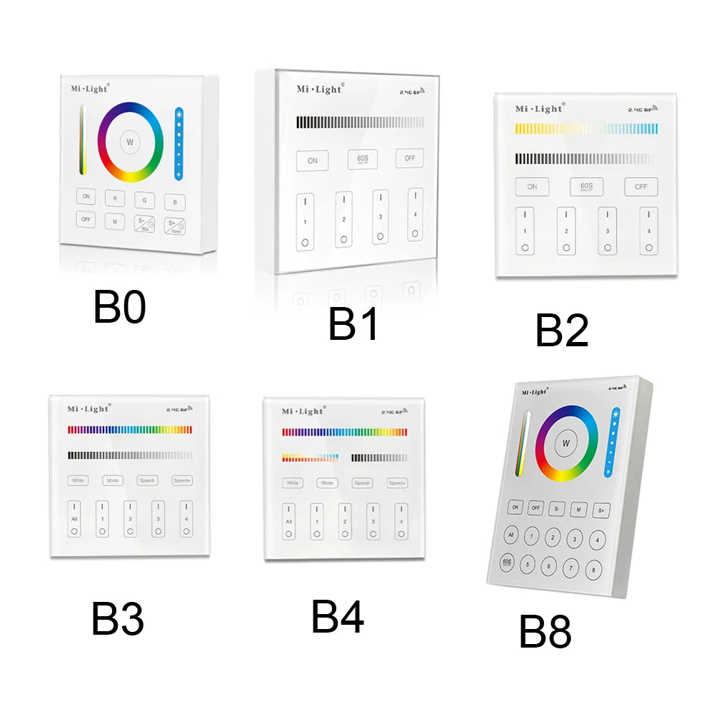 Mi light B0 B1 B2 B3 B4 B8 4-Zone 8 Zone 2.4GHz Wireless WIFI Touch Panel Dimmer RGBW RGB+CCT CW WW LED Smart Remote Controller