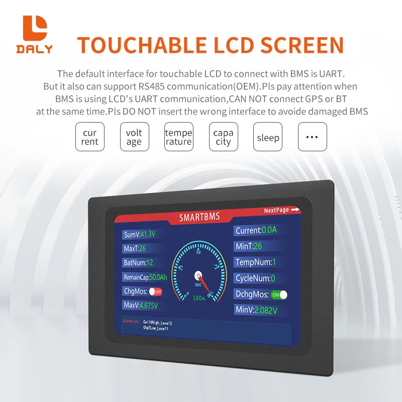 Daly BMS Accessories Bluetooth WIFI Module LCD Screen Cable Inverter Communication Board DalyBMS New Version