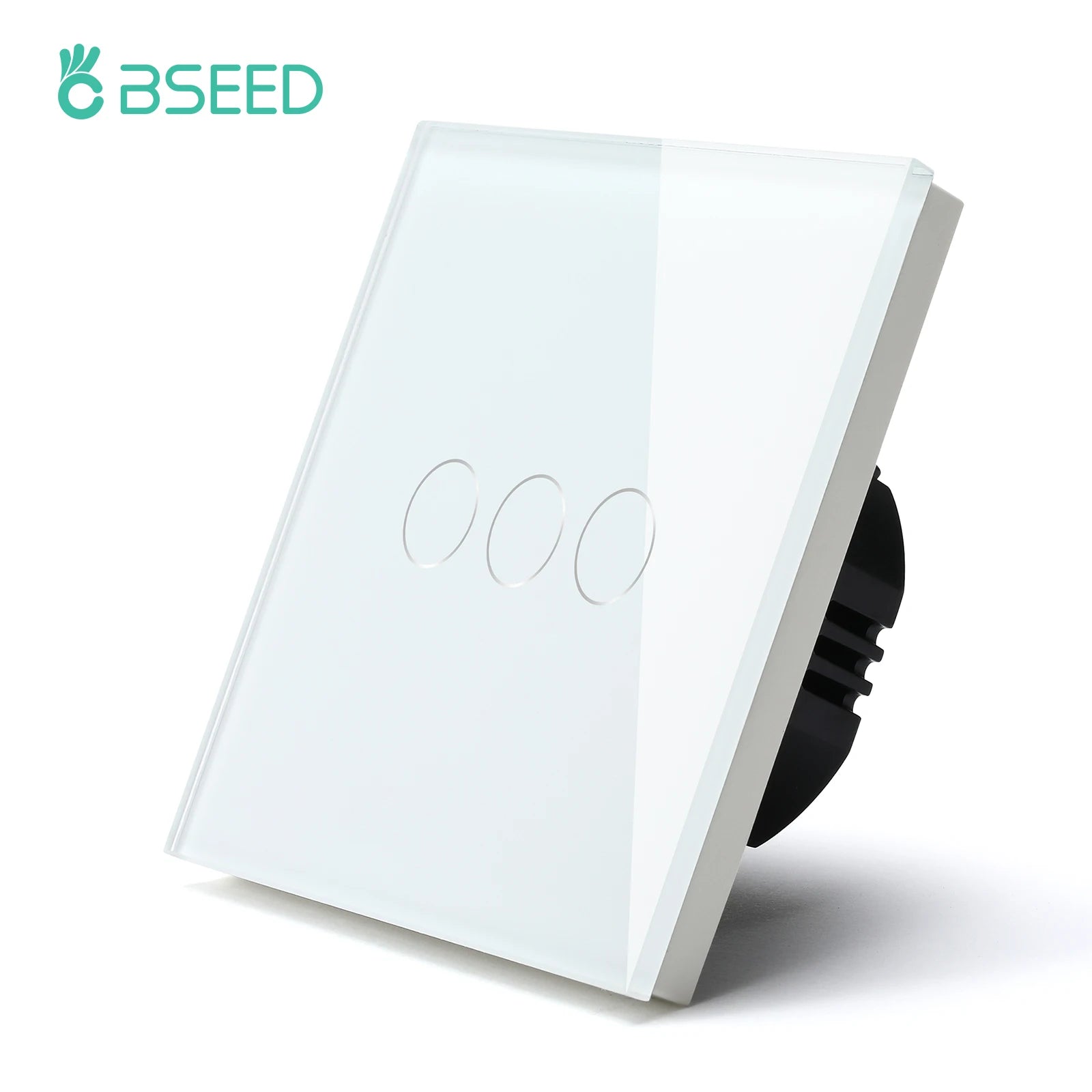 BSEED 1/2/3Gang Touch Light Switch 1Way Simple Sensor Switch Type-c USB Sockets EU Standard Glass Panel Blue Backlight 10A White by MVEnergo