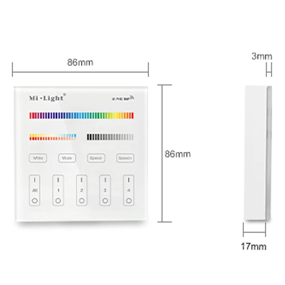 Mi light B0 B1 B2 B3 B4 B8 4-Zone 8 Zone 2.4GHz Wireless WIFI Touch Panel Dimmer RGBW RGB+CCT CW WW LED Smart Remote Controller