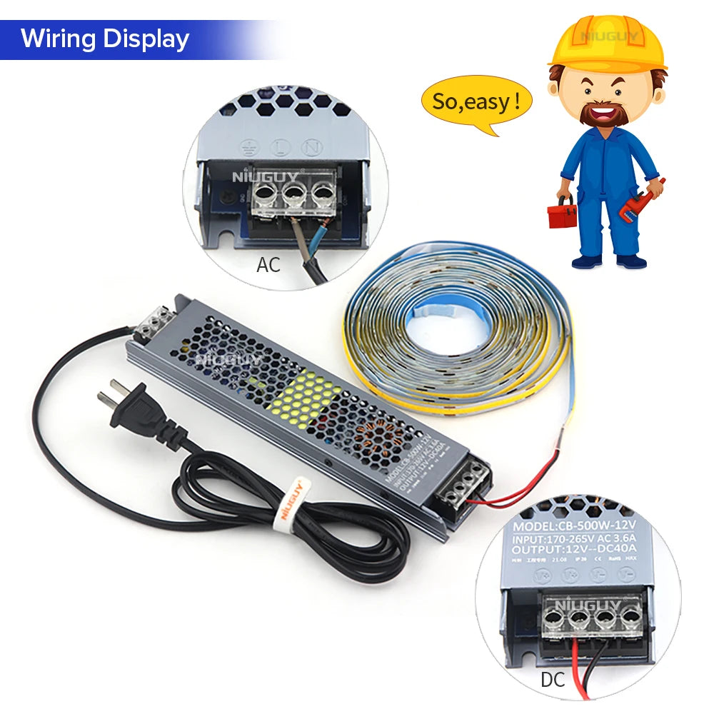 High Quality Ultra Thin LED Lighting Transformers DC 12V 24V Power Supply 60W 100W 150W 200W 300W 400W 500W LED Driver Converter