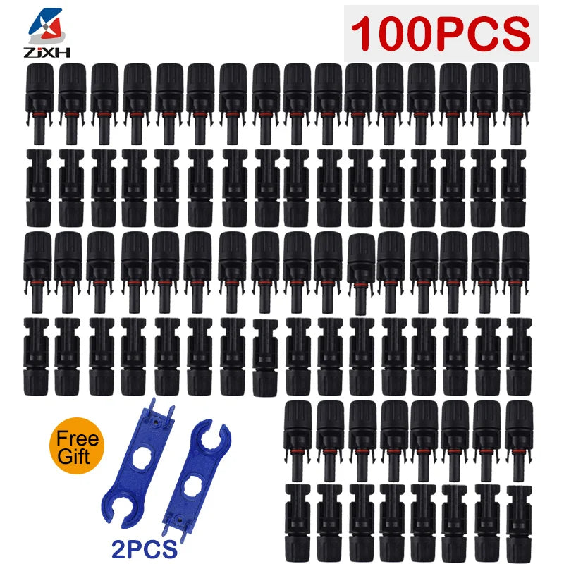200/100/40/20/10/5 Pcs DC Solar Connector 1000V30A Panel Stecker IP67 waterproof Connectors Kit for PV/MC Cable 2.5/4/6mm2