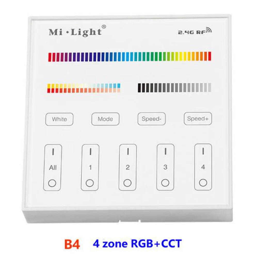 Miboxer Smart Touch Panel Dimmable Dimming/CT/RGB/RGBW/RGB+CCT LED Strip Light Controller 2.4G wireless Remote Milight b1 b4 p3