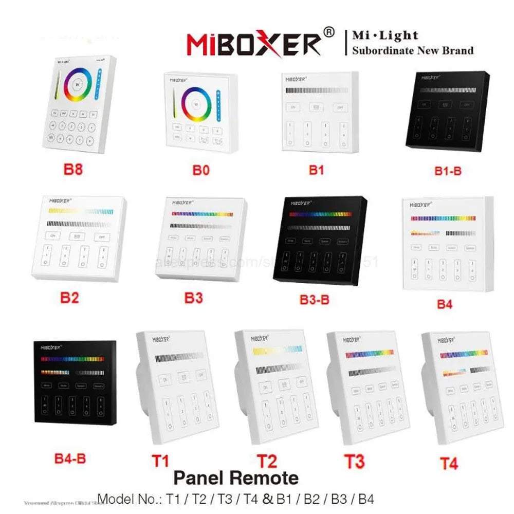 Milight 8 Zone 2.4G WIFI Touch Panel Brightness/CCT/RGB/RGBW/RGBCCT LED Smart Remote Controller dimmer MiBoxer LED Strip Bulb