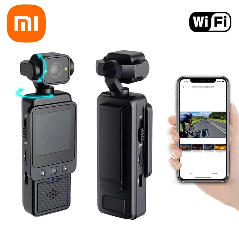 Xiaomi Handheld 1080p 180 ° Rotating Mini Portable Anti-shake Camera Wearable Night Vision Wifi Sports Camera Cycling Recorder by MVEnergo