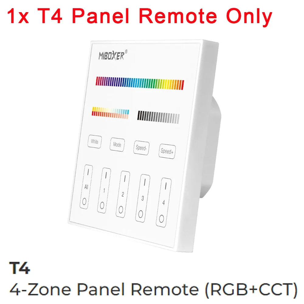 MiBoxer 2.4G Wireless Remote RGBCCT Controller FUT088 FUT089 FUT089B FUT089S FUT100 FUT092 FUT092B B3 T3 B4 T4 B0 B8 S2W+ C5 Y3