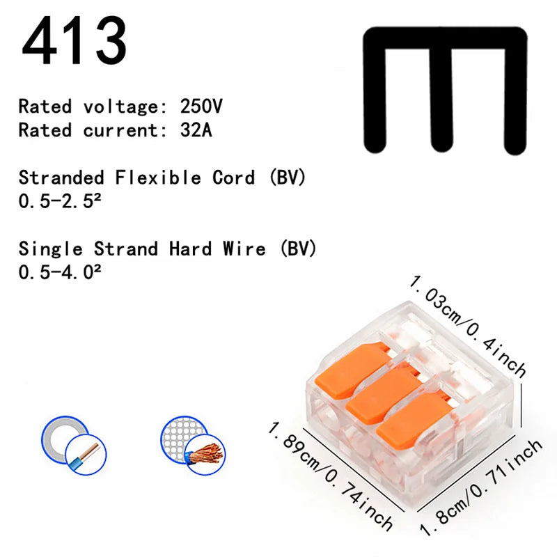 10-75 Pcs Orange Universal Type Quick Plug-in Terminals,Electrical Equipment Connectors,Wire Connector Terminals,250V/32A by MVEnergo