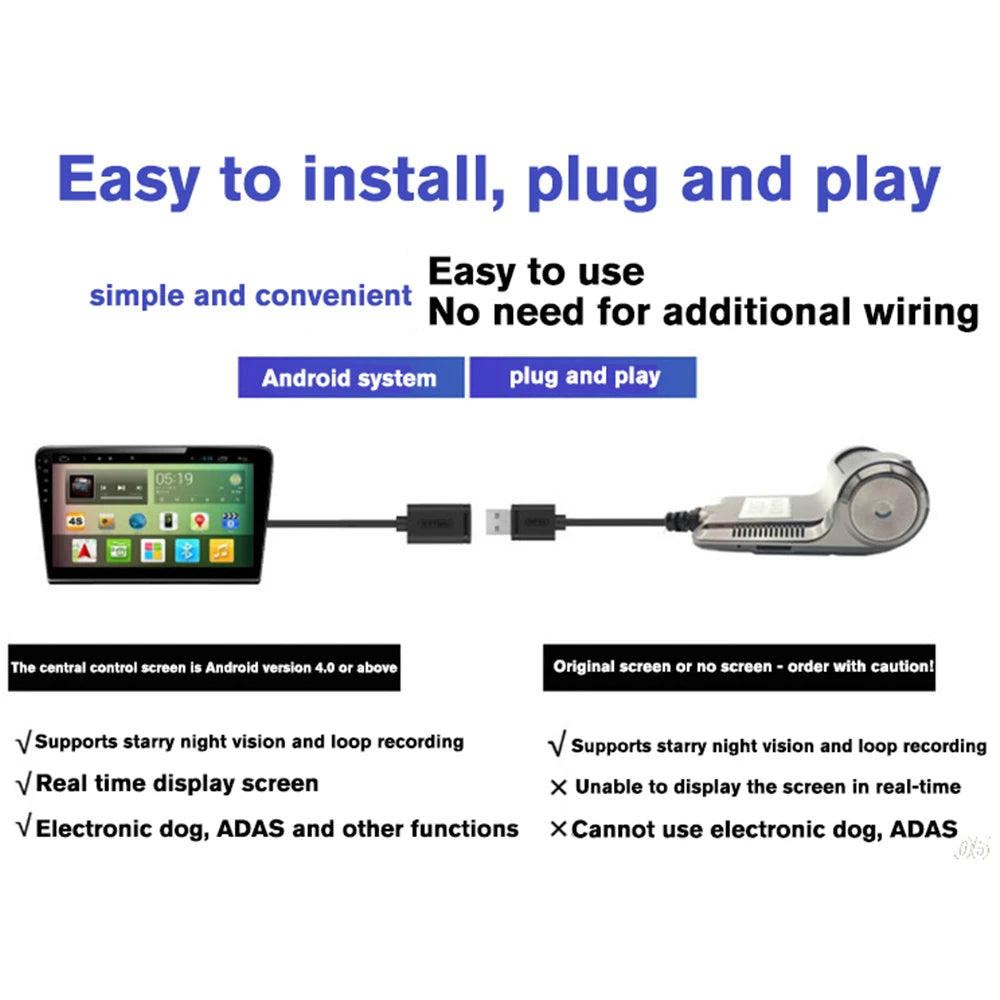 Car DVR ADAS LDWS Dash Cam Full HD 1080P Dash Cam For DVD Android Player Navigation Unit Auto Audio Voice Alarm Video Recording by MVEnergo