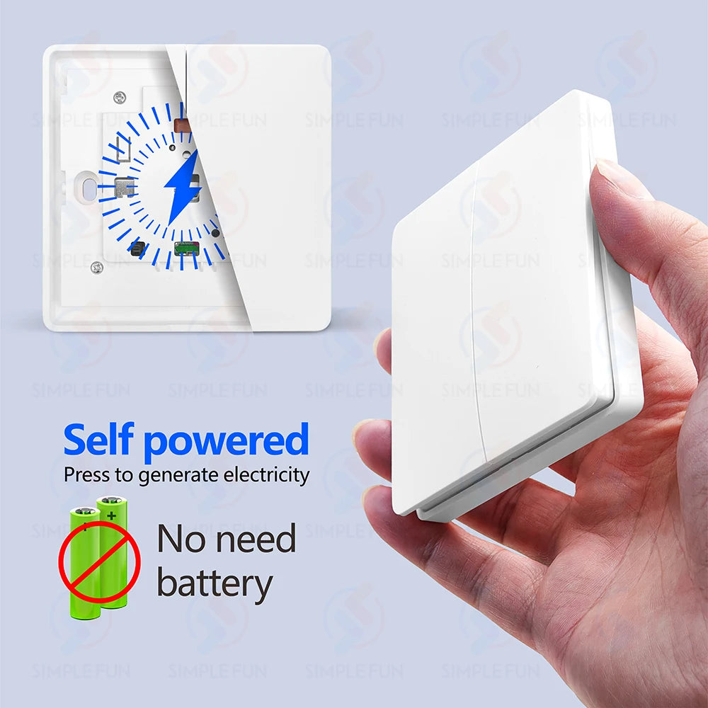433mhz Wireless Light Switch 110V 220V 230V Self-generating Wireless Switch No Battery Required Self-Powered Waterproof Remote by MVEnergo
