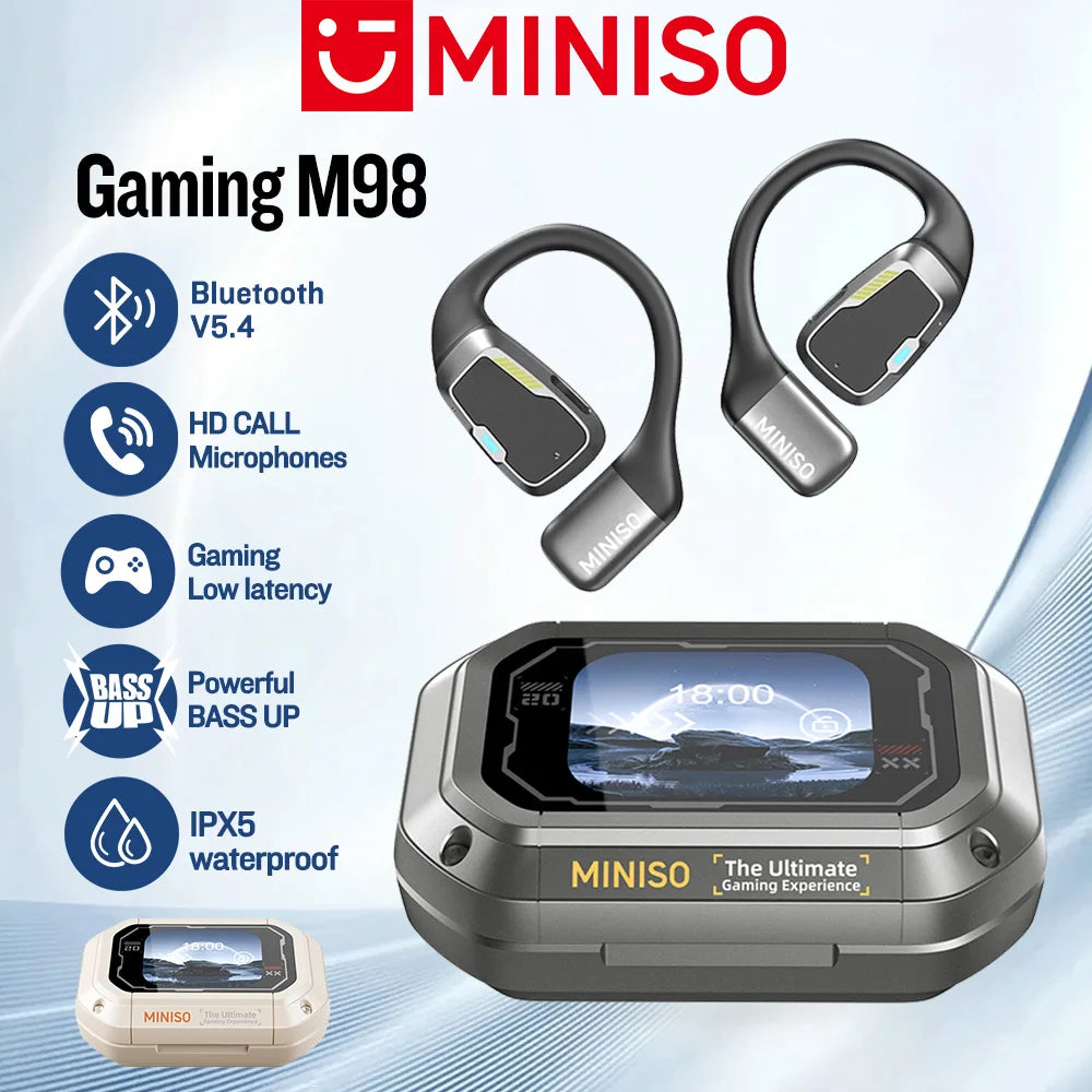 [AI Translator] MINISO M98 Wireless Headphones OWS Sports Bluetooth Earphones Gaming Headset ASMR APP Translation Earbuds IPX5 by MVEnergo