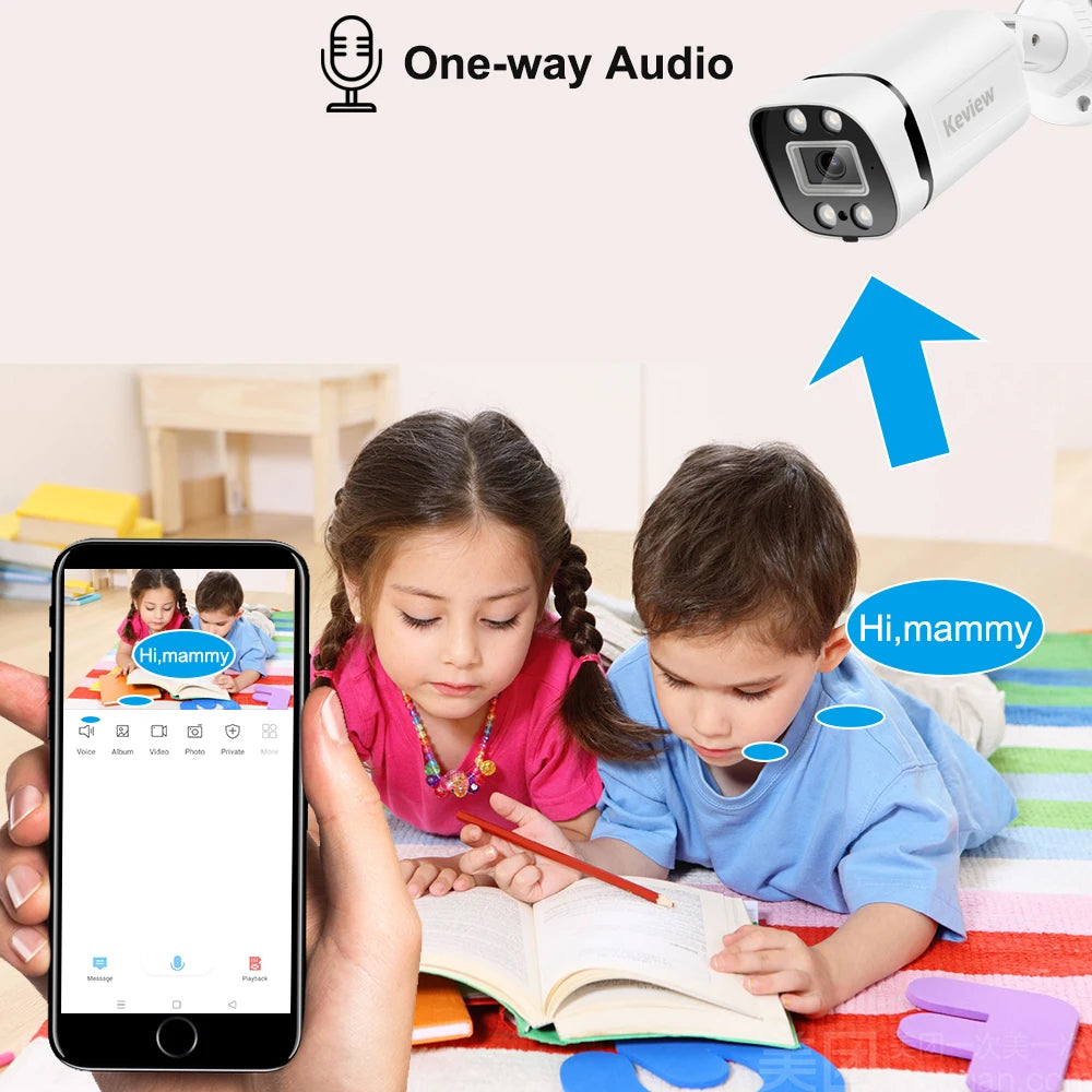 4K 8MP POE IP Camera Audio Outdoor POE/NOT POE H.265 Onvif Bullet CCTV Home 5MP Color Night Vision Security Camera by MVEnergo