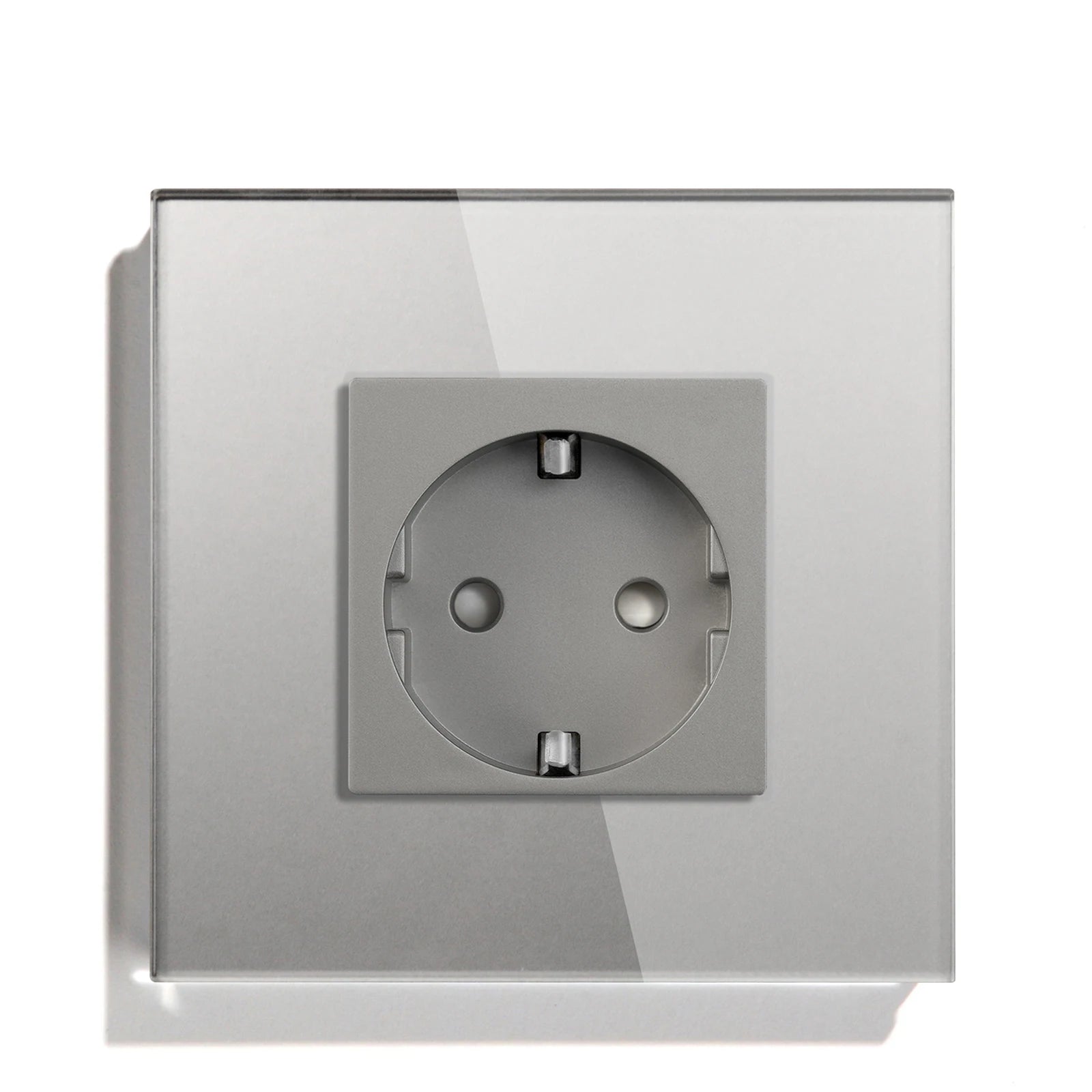 Bseed EU Russia Socket 16A Electric Wall Socket Tempered Glass Crystal Panel 2 Colors Electrical Outlet Home Improvement by MVEnergo