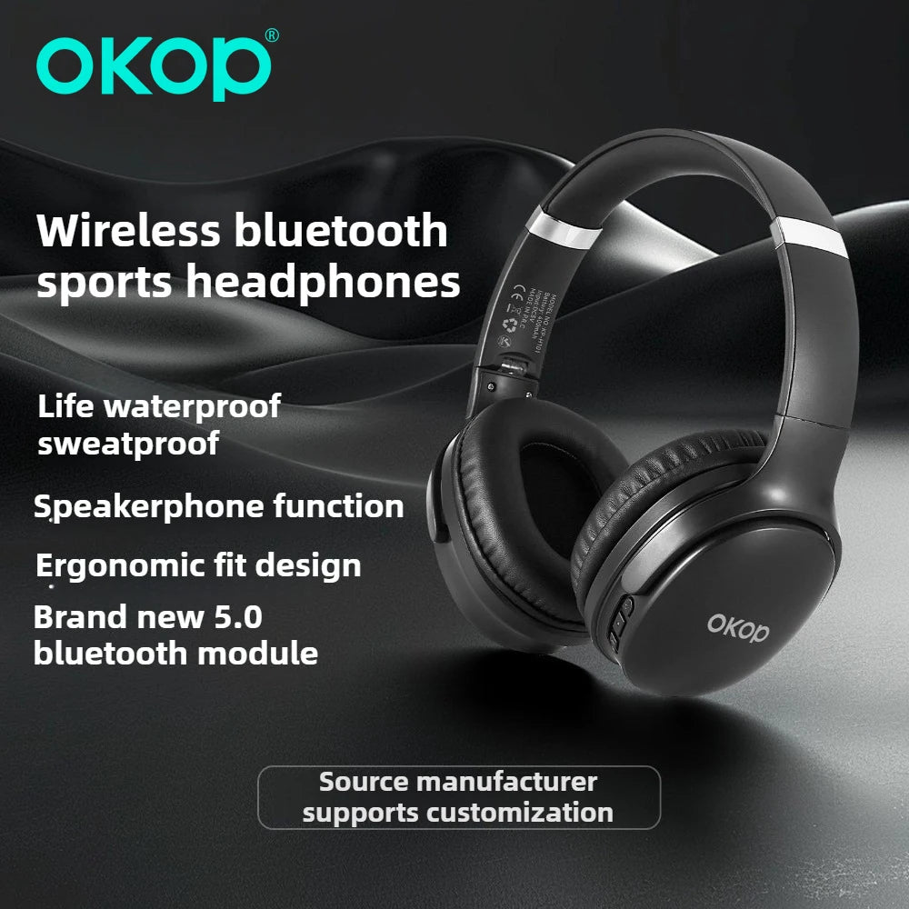 OKOP Headset Bluetooth Noise Reduction Headset,Waterproof Sweat-proof Sports Headset,E-sports Game Headse Earphones & Headphones by MVEnergo