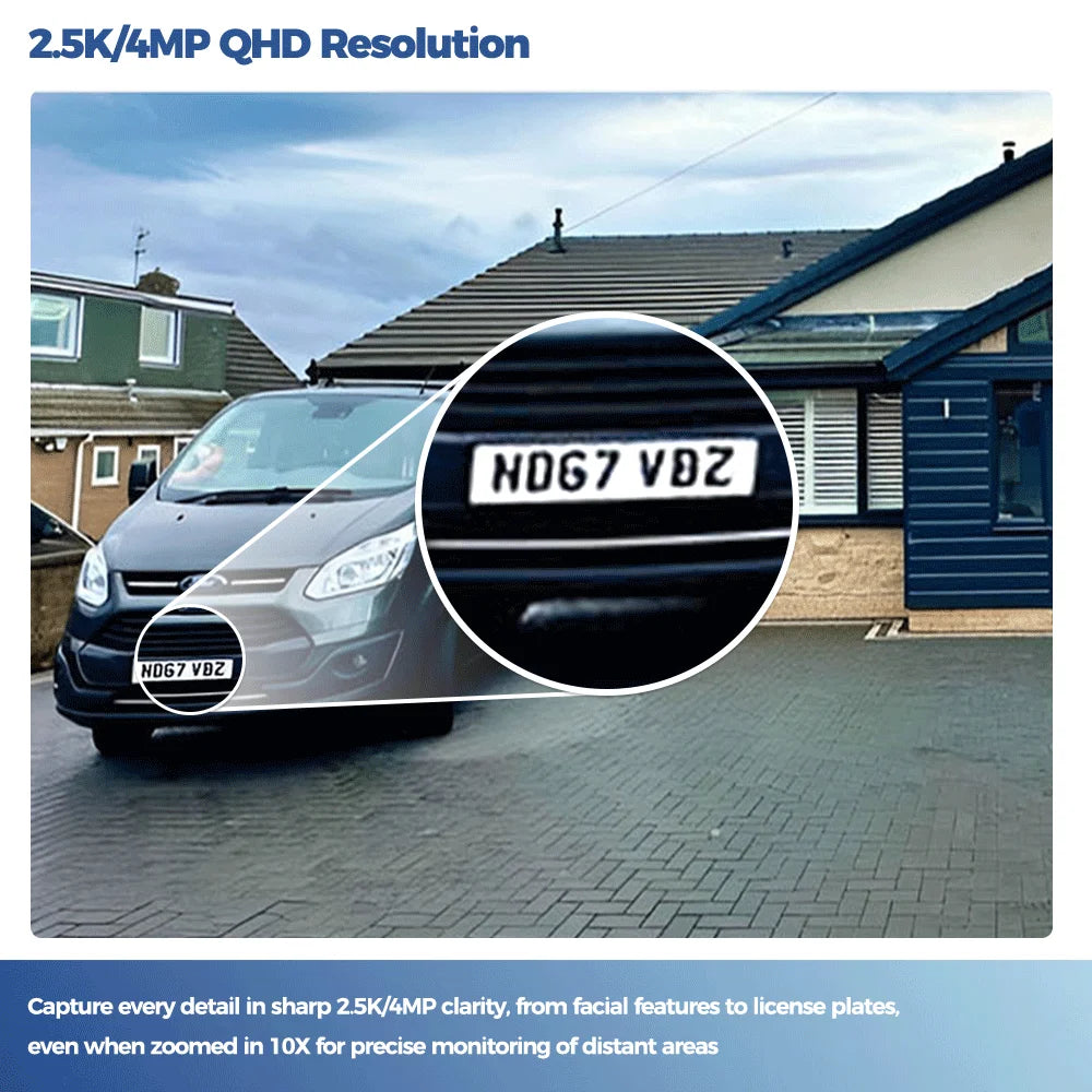 ALEVIO 2.5K Solar Camera Wireless Outdoor WIFI Cam Ultra Standby Time PIR Smart Light Color Night Vision AI Detect Battery Cam by MVEnergo