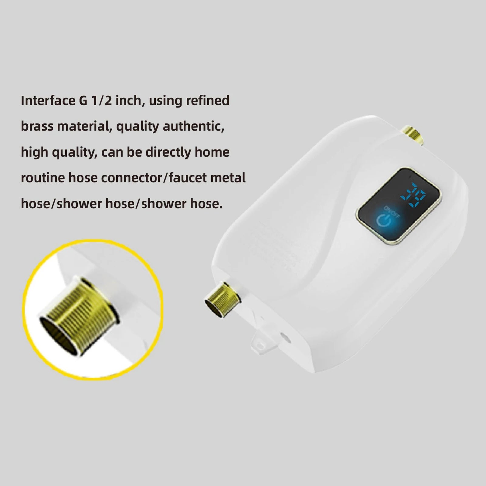 Instant Water Heater 220V 3500W Mini Electric Tankless Hot Water Heater Bathroom Kitchen Washing with LCD Display for Shower Bat by MVEnergo