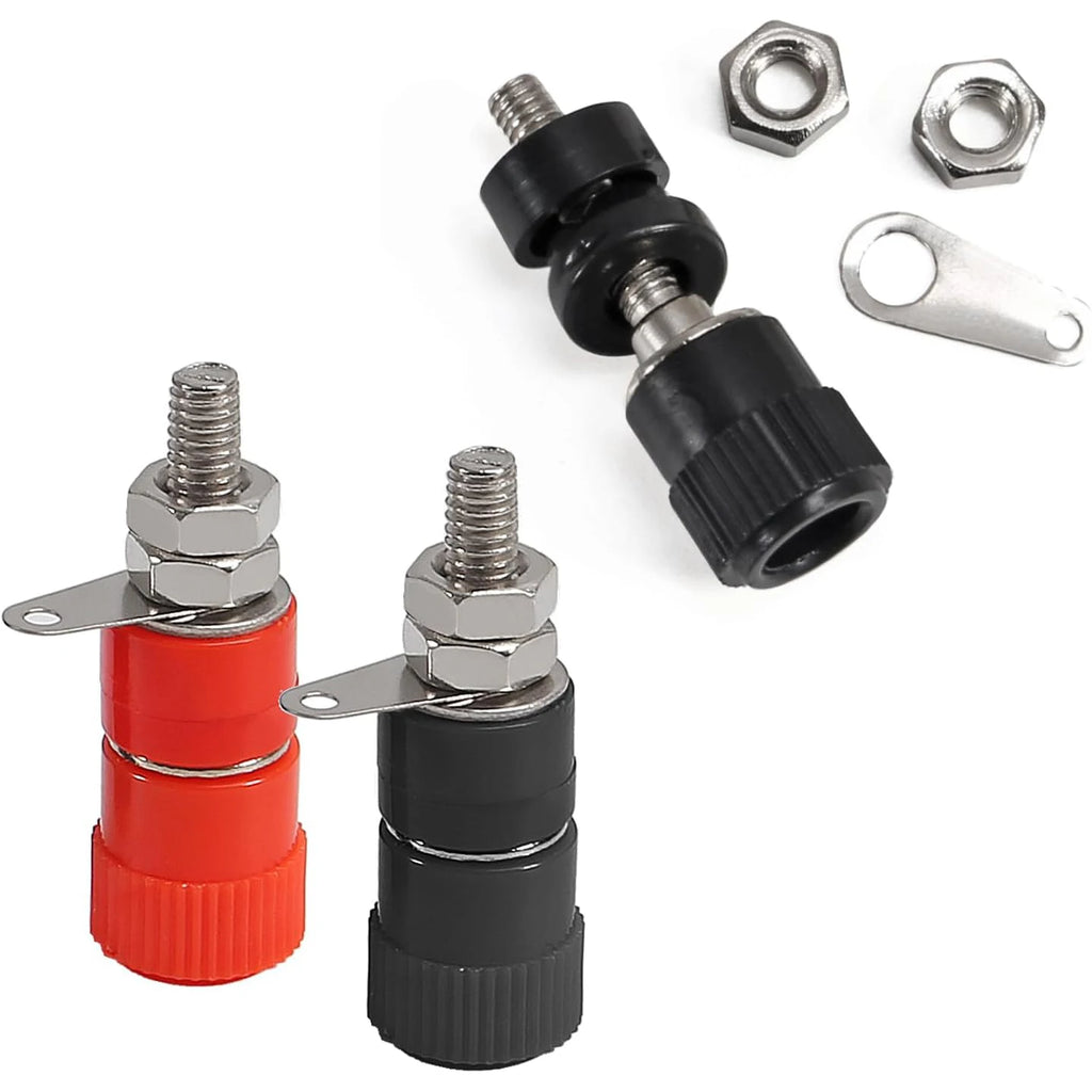 Binding Posts Terminals 4mm Banana Plug Socket Red and Black Gold Plated 4mm Female and Male Banana Plugs Banana Socket Terminal by MVEnergo