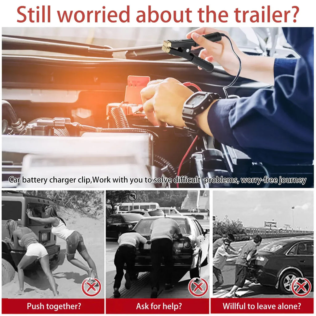 2pcs 500-1000Amp Heavy Duty Copper Alligator Clips Terminal Test Electrical Battery Crocodile Clamp for Jumper Cables Boost by MVEnergo