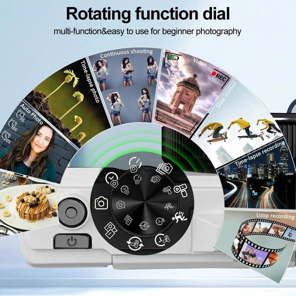 64MP Digital Photography Camera 3.0" Flip Screen WIFI 18X Digital Zoom 4K Vintage Vlog Video Recorder YouTube Webcam Cameras by MVEnergo