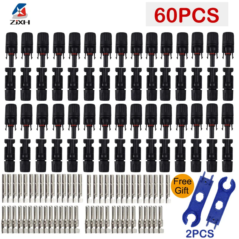 200/100/40/20/10/5 Pcs DC Solar Connector 1000V30A Panel Stecker IP67 waterproof Connectors Kit for PV/MC Cable 2.5/4/6mm2