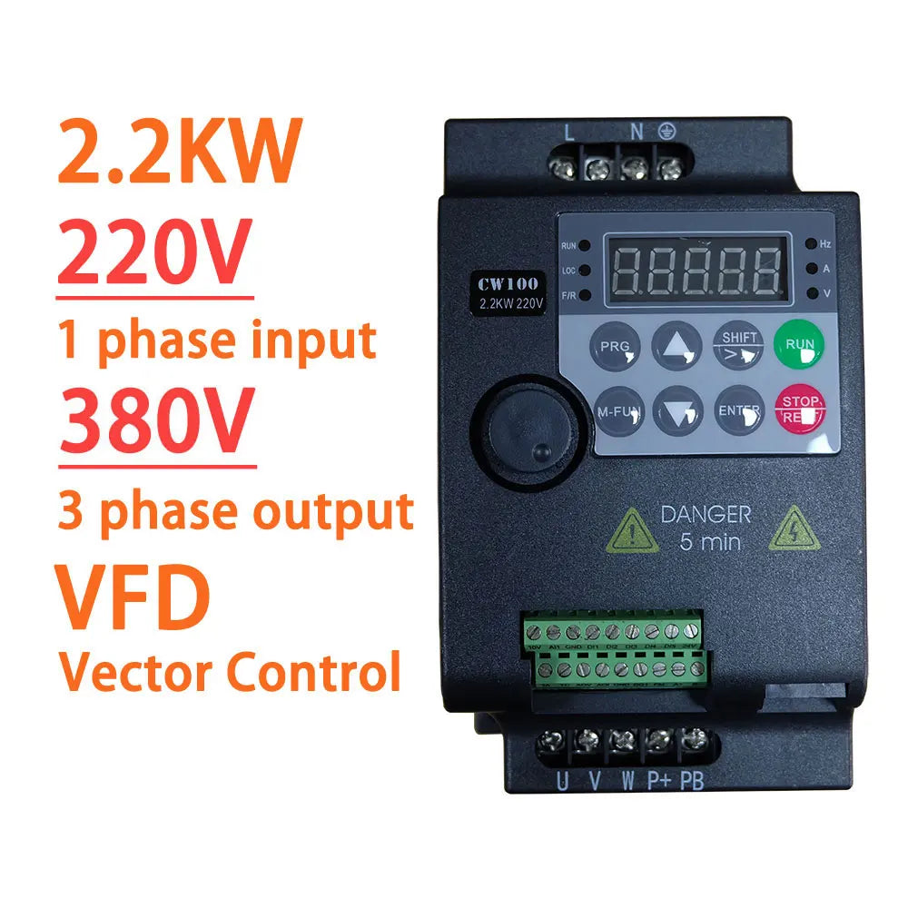 220V 380V VFD Variable Frequency Drive Inverter 0.75/1.5/2.2/3.7/4/5.5KW Vector Control Variator Speed Adjuster Controller by MVEnergo