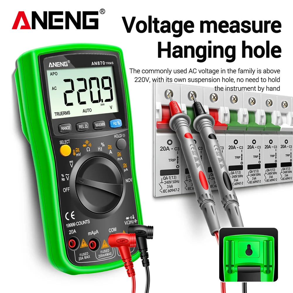 ANENG AN870 Digital Multimeter 19999 Counts True Rms Multimeters AC/DC Current Meter Voltimetro Profesional Voltage Tester f by MVEnergo