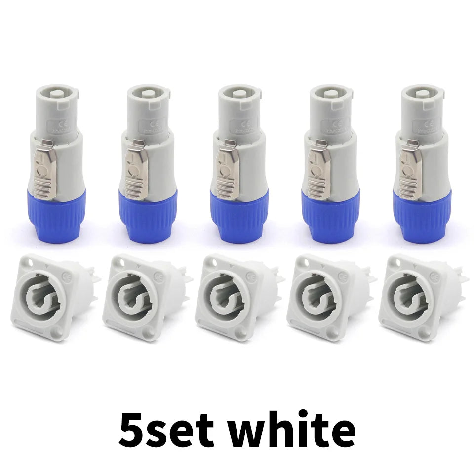 Powercon Connector Lockable Cable Connector + Chassis Socket for Electric Drill LED Screen Stage Lighting Power Connecting