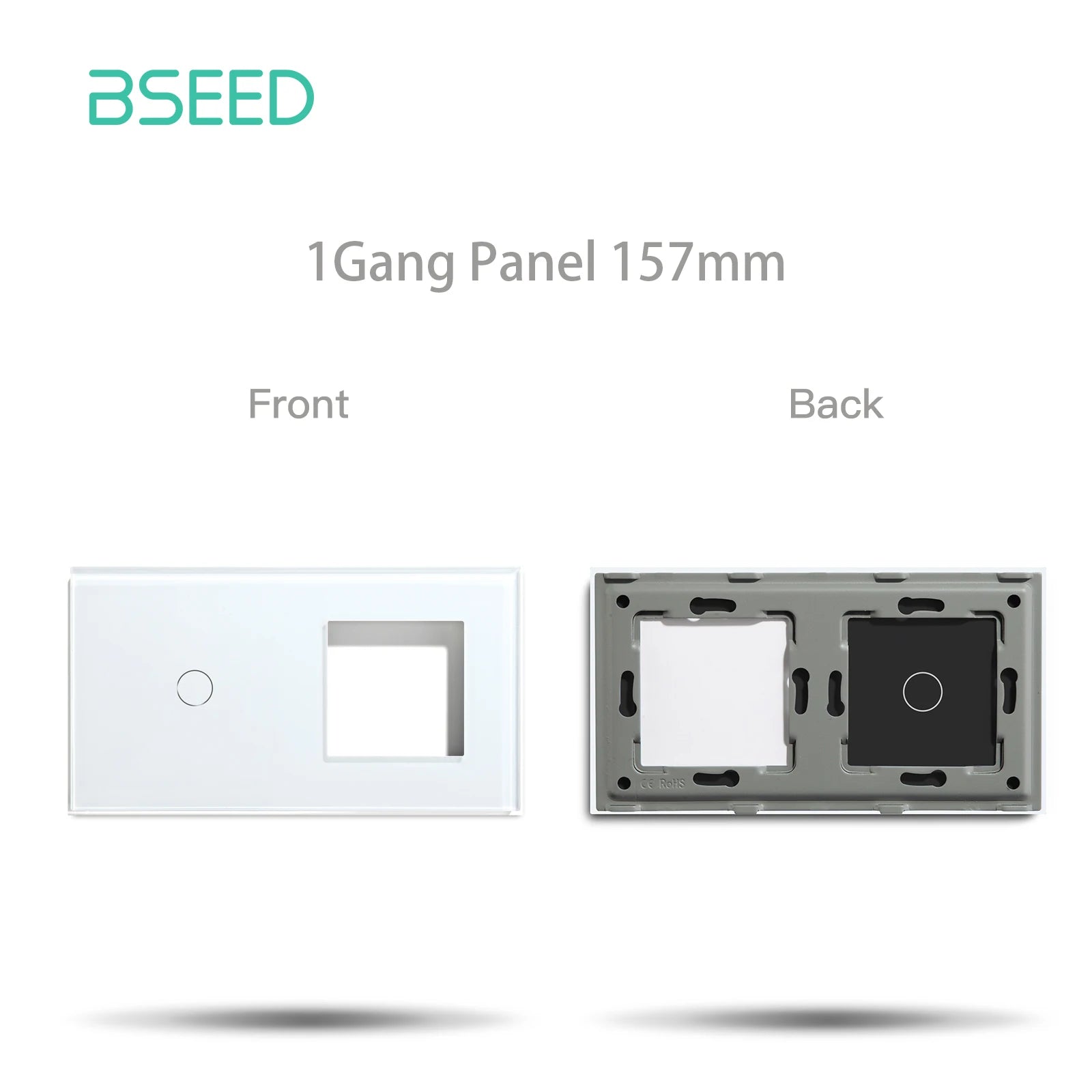 BSEED 1/2/3Gang Smart Zigbee Switches Function Part Touch Glass Front Panel EU Wall Socket Smart Plug DIY Parts Free Combination by MVEnergo