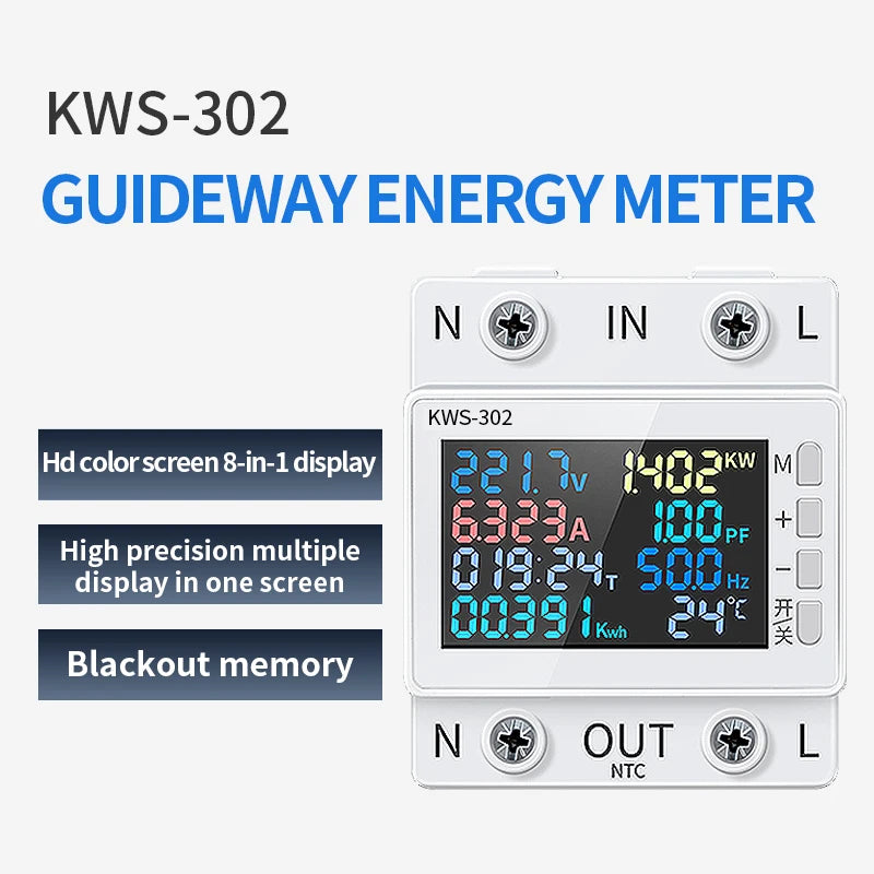 Tuya WiFi Smart Power Meter Earth Leakage Protector Switch Wattmeter Current Voltage Monitor Relay Circuit Breaker Energy Meter
