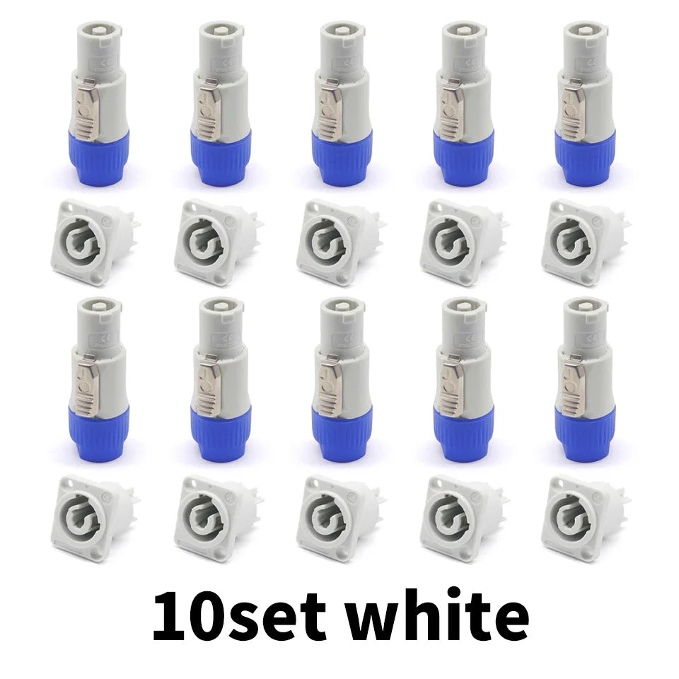 Powercon Connector Lockable Cable Connector + Chassis Socket for Electric Drill LED Screen Stage Lighting Power Connecting