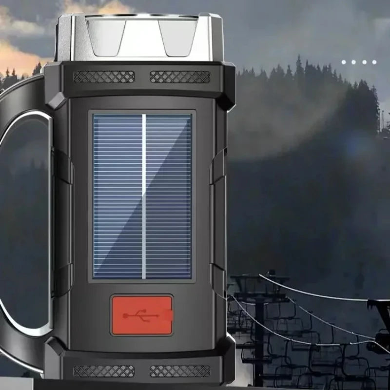 New Upgrade Rechargeable High Power Solar LED COB Flashlight With Power Bank Waterproof Multifunctional Hand Lamp For Outdoor by MVEnergo