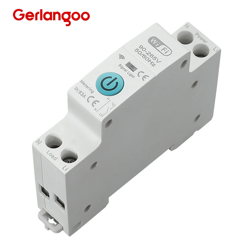 Tuya WiFi Smart Circuit Breaker MCB 1P+N 63A Timer Power Energy kWh Voltage Current Meter Protector Voice Remote Control Switch