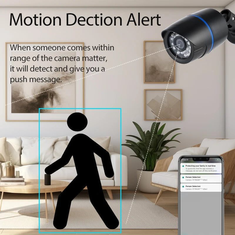 8MP 4K IP66 Waterproof Bullet Outdoor POE Camera, IP Surveillance Camera Security Night CCTV System Cam by MVEnergo