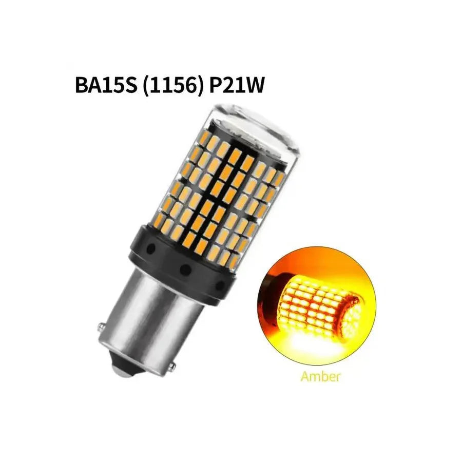 2Pcs 1156 BA15S P21W BAU15S PY21W T20 7440 W21W 3157 1157 P21/5W W21/5W LED Bulbs 144smd led CanBus lamp For Turn Signal Light by MVEnergo