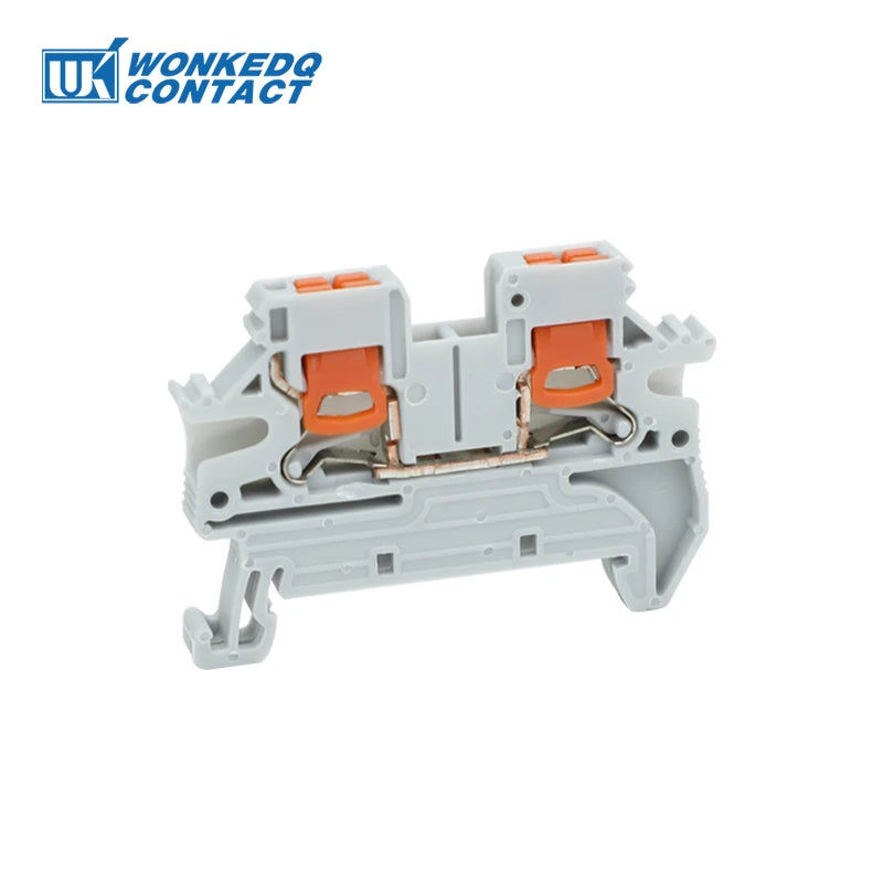 10Pcs PTV 2.5 DIN Rail Terminal Block Side-Entry Push-in Connection 2.5mm² 12 AWG Cable Wiring Electrical Wire Connector PTV2.5