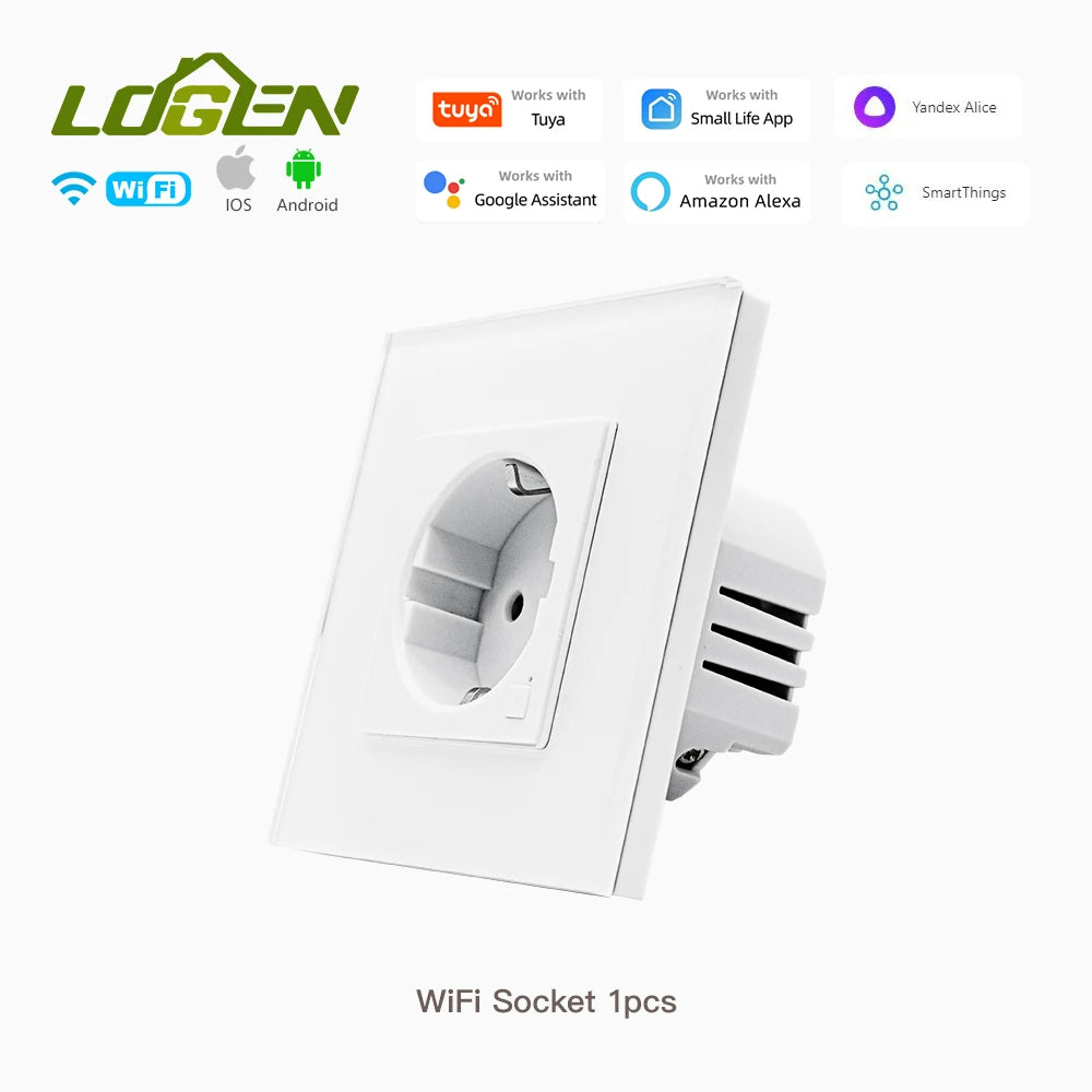Wifi Smart Sockets Type-c USB Fast Charging Timing Function EU Socket Work With Tuya  Alice Alexa 220V Wall Socket