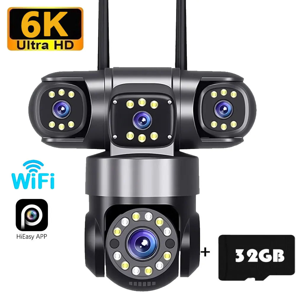 10K 20MP Home Security Outdoor WiFi Camera 4 Lens 4 Screen 360° 16X Zoom CCTV Wireless Surveillance PTZ Cam Security Protection by MVEnergo