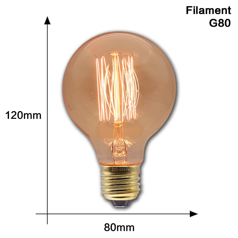 Retro Edison Light Bulb E27 40W 220V 110V Bedroom Industrial Loft Vintage Bulb For Home Decor Filament incandescent Edison Lamp by MVEnergo