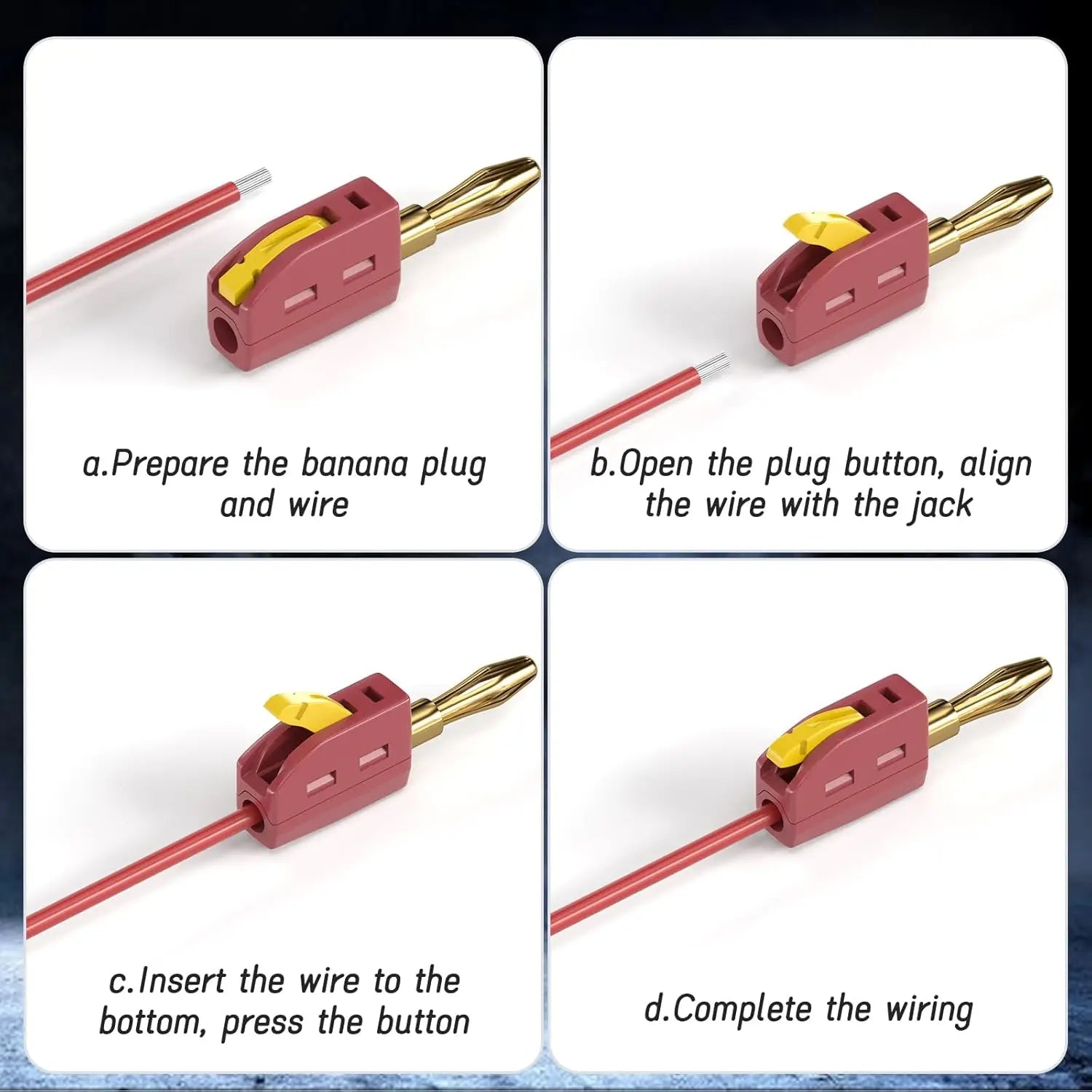 4mm Banana Plug High Current Quick Connect Gold-Plated 32A 10PCS Banana Connector by MVEnergo