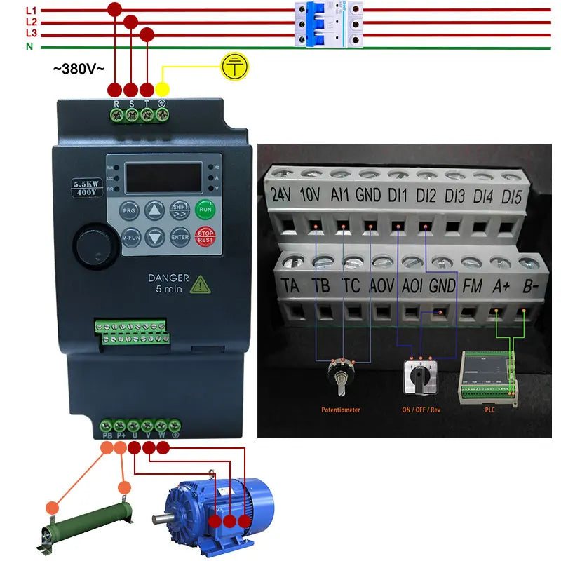 380V Or 220V Economical VFD Variable Frequency Drive Converter Inverter 0.75/1.5/2.2/3.7/4/5.5/7.5/11 KW Motor Speed Controller by MVEnergo