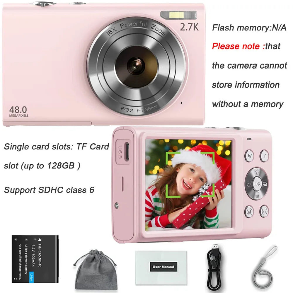 4K Digital Camera Autofocus Vlogging Camera HD 48MP with 2.8" Large Screen Camcorder Camera for Photography for Kid Adult by MVEnergo