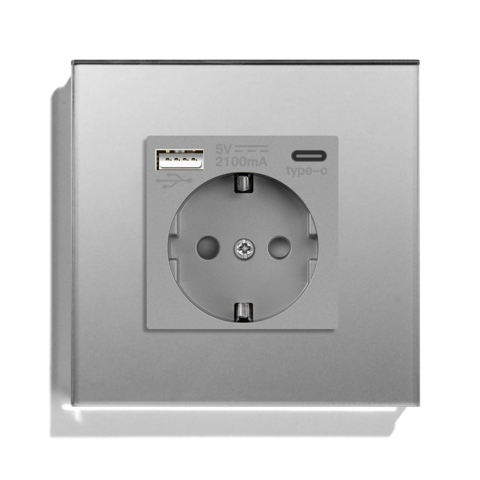 Bseed EU Russia Socket 16A Electric Wall Socket Tempered Glass Crystal Panel 2 Colors Electrical Outlet Home Improvement by MVEnergo