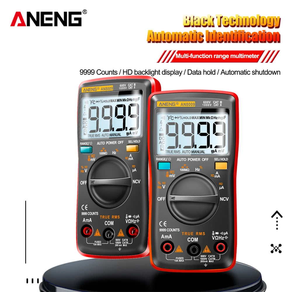 ANENG AN8009 Digital Multimeter Transistor Testers Capacitor True-RMS Tester Automotive Electrical Capacitance Meter Temp Diode by MVEnergo