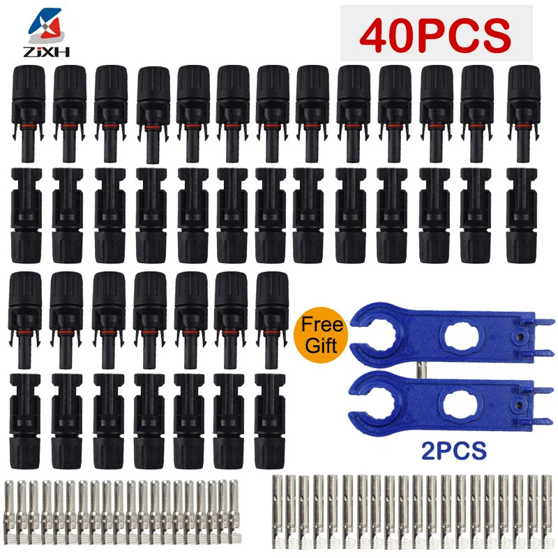 200/100/40/20/10/5 Pcs DC Solar Connector 1000V30A Panel Stecker IP67 waterproof Connectors Kit for PV/MC Cable 2.5/4/6mm2