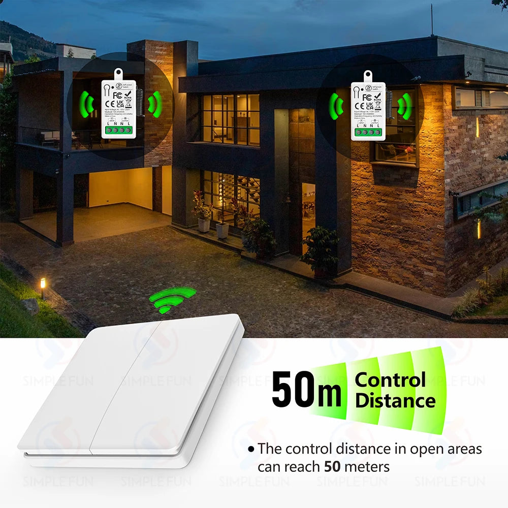 433mhz Wireless Light Switch 110V 220V 230V Self-generating Wireless Switch No Battery Required Self-Powered Waterproof Remote by MVEnergo
