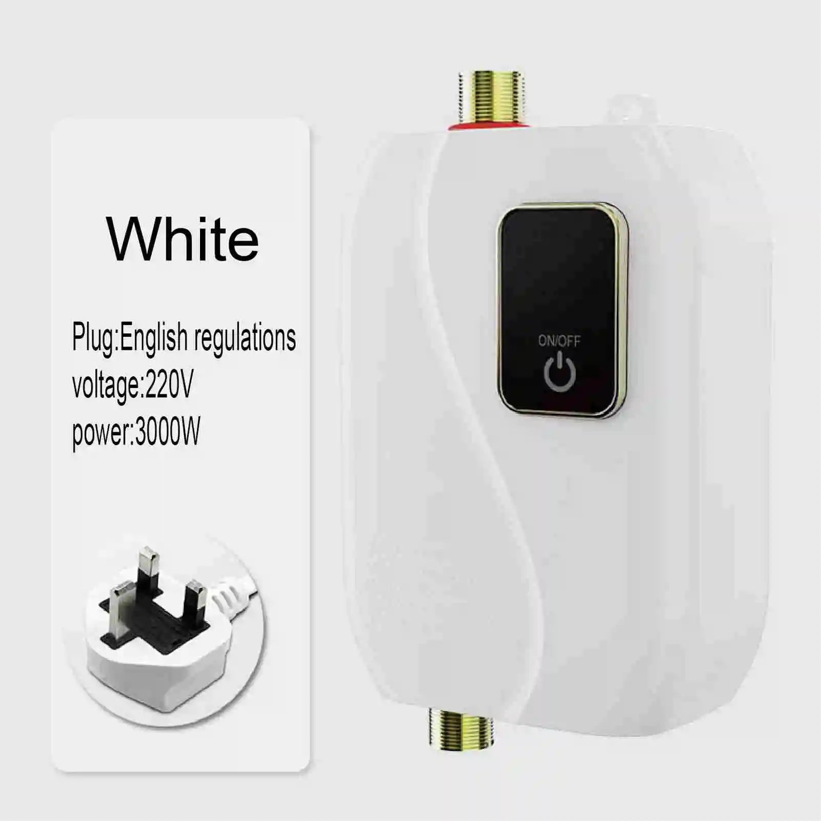 Instant Water Heater 220V 3500W Mini Electric Tankless Hot Water Heater Bathroom Kitchen Washing with LCD Display for Shower Bat by MVEnergo