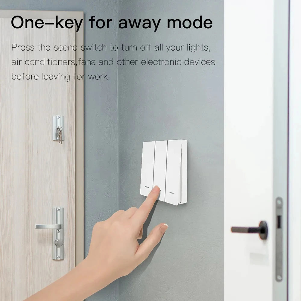Tuya Zigbee 3.0 Smart Scene Button Switch 1/2/3 Gang Smart Home Wireless Push Remote Controller Battery Powered Devices Linkage by MVEnergo
